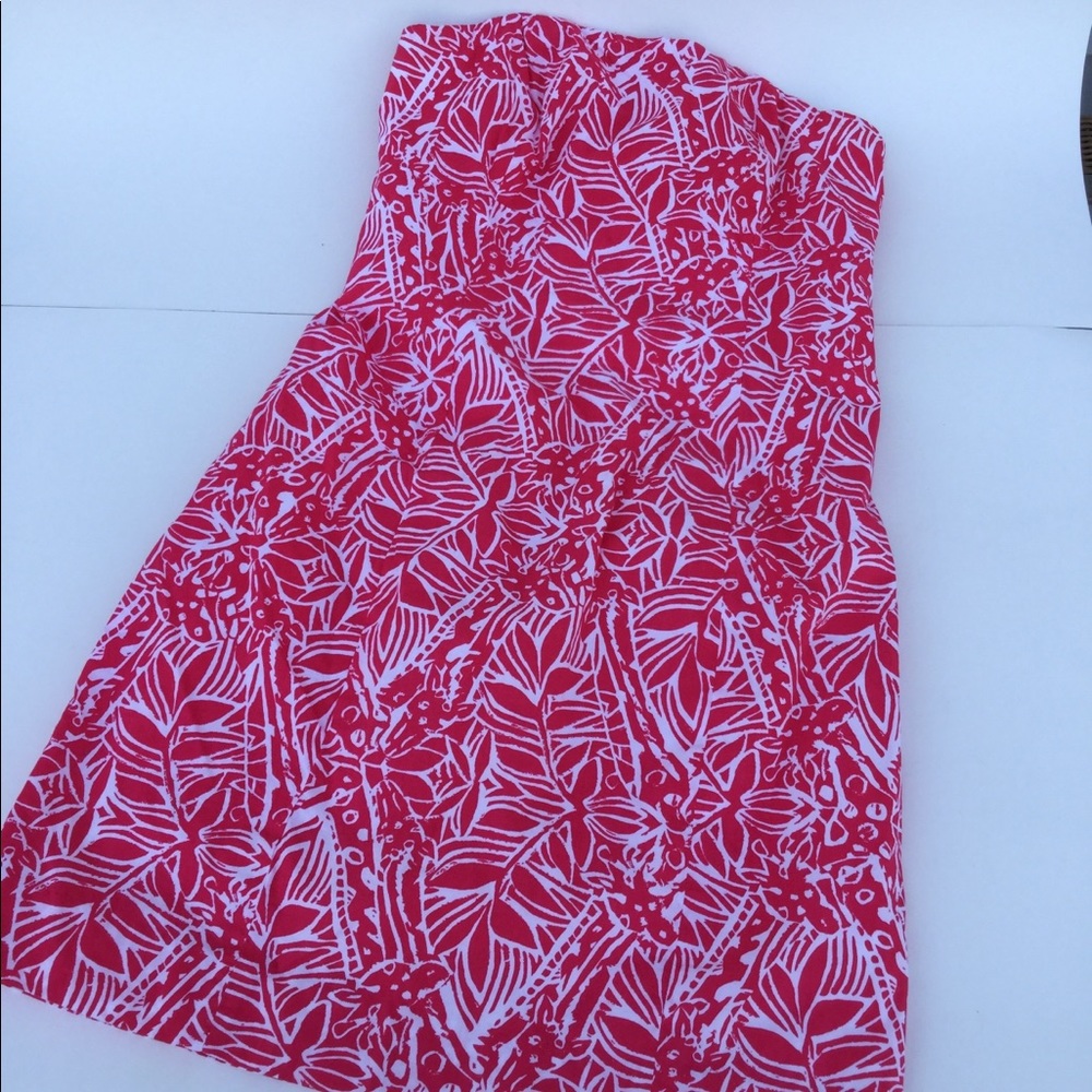 Lily Pulitzer strapless pink sun dress size 0